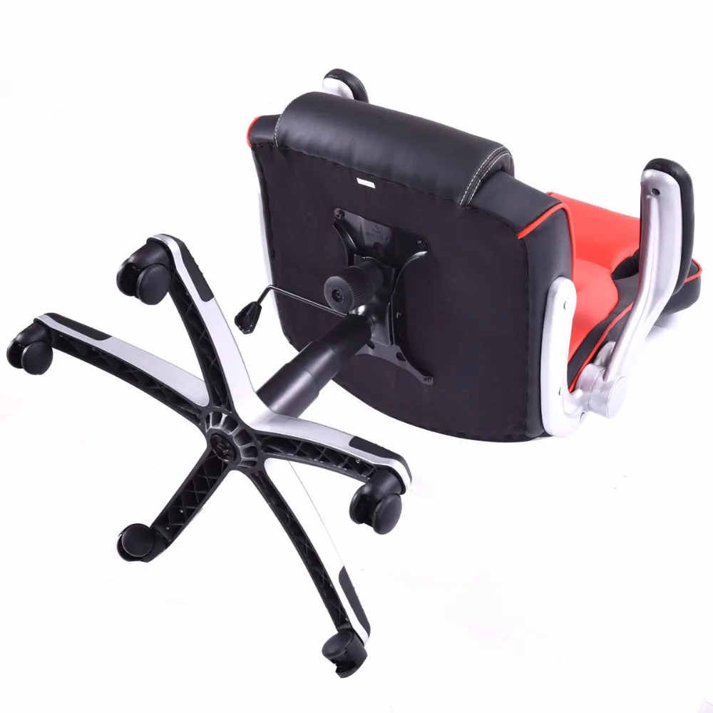 Goplus PU Leather Executive Racing Style Bucket Seat Office Desk Chair Task Modern Swivel Computer