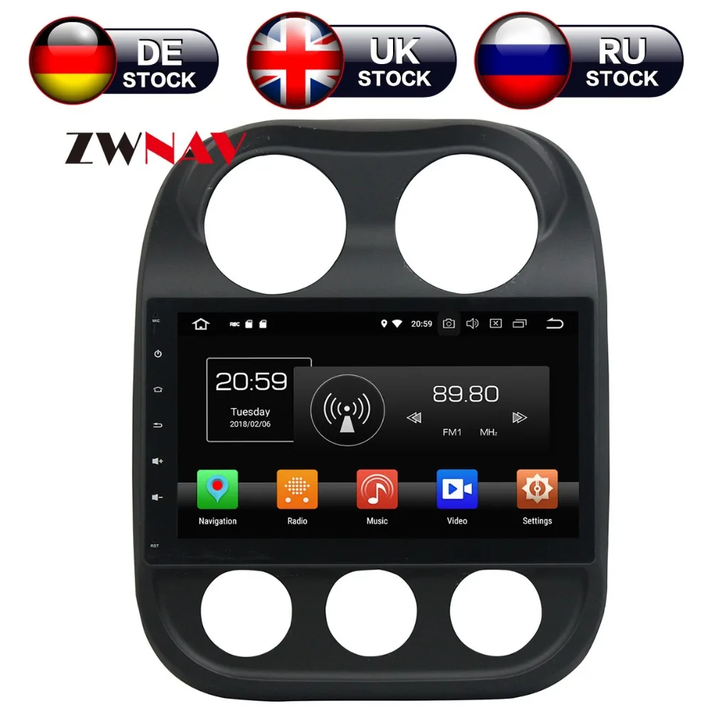 Android 8 4 + 32 г dvd-плеер gps навигации для Jeep Compass 2014 2015 головного устройства мультимедийный плеер магнитофон