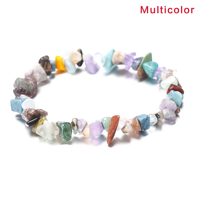 Новые с вкраплениями натуральных камней эластичный браслет с жемчужинами в этническом стиле Стиль браслет из цветных камней MV66 - Окраска металла: Multicolor
