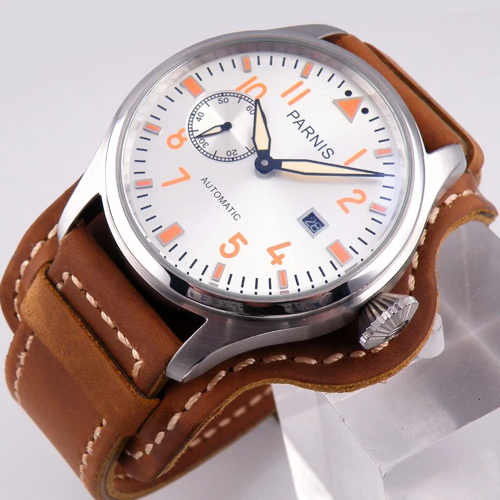 

47MM PARNIS trend men's watch waterproof calendar mechanical watch multi-function automatic mechanical watch