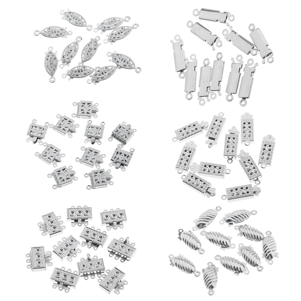

10pcs Silver Metal Box Clasp Hook for DIY Bracelet Necklace Chain Jewellery Findings Making