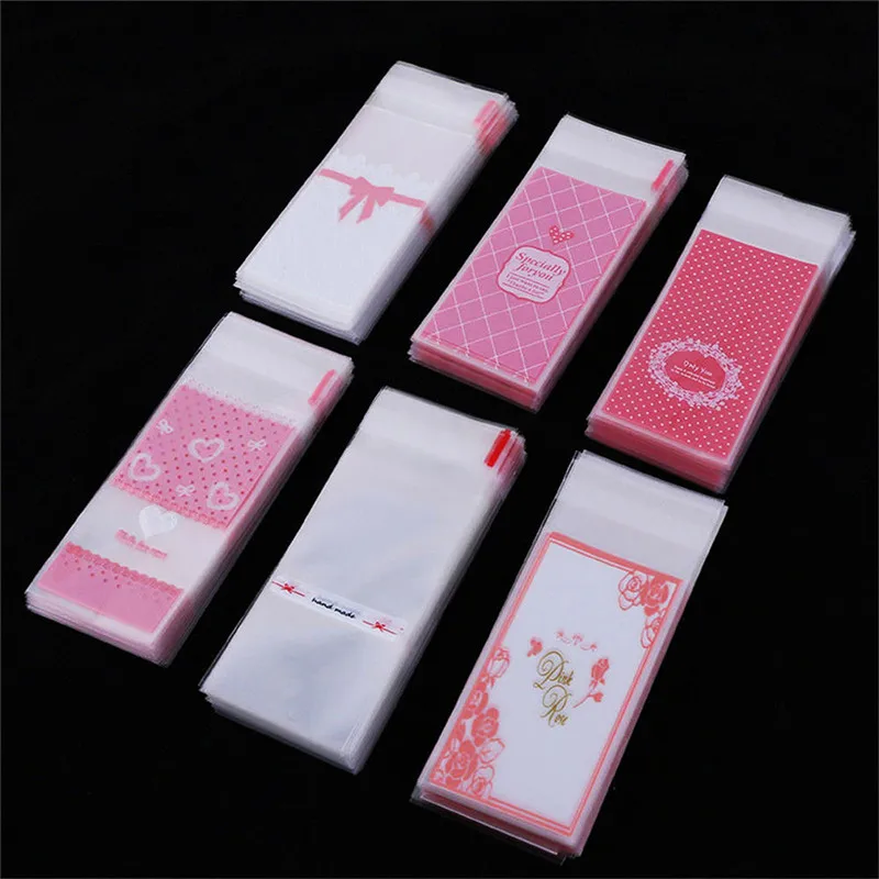 

100Pcs/Set High Quality Plastic Cookie Packaging Bags Self adhesive Cupcake Wrapper bags Candy Gift Bag Free Shipping