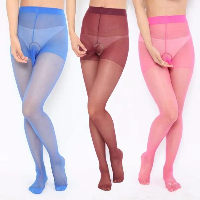 Penis Pouch Sheath Underwear Hot Sale Fashion Mens Tights For Men 4 Colors Silk Stockings New Pantyhose -