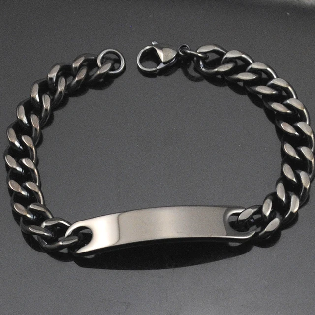 Amumiu Men S Id Bracelet Stainless Steel Gold Silver Black Rose Amumiu Men S Id Bracelet Stainless Steel Gold Silver Black Rose Color
