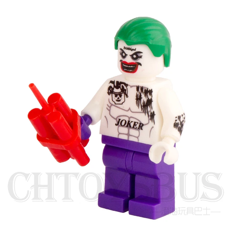 Kopen SingleSale TATTOO JOKER suicide squad batman film dark knight minifig Model Monteren Bouwstenen Baksteen Kids Toys