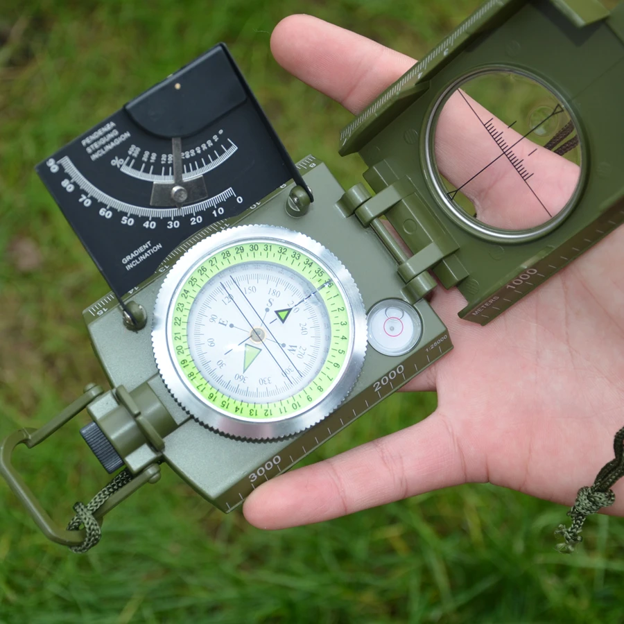 K4074 компас с измеритель наклона армейский зеленый цвет Американский Многофункциональный Светящийся Ручной компас с линейкой уровень открытый руководство