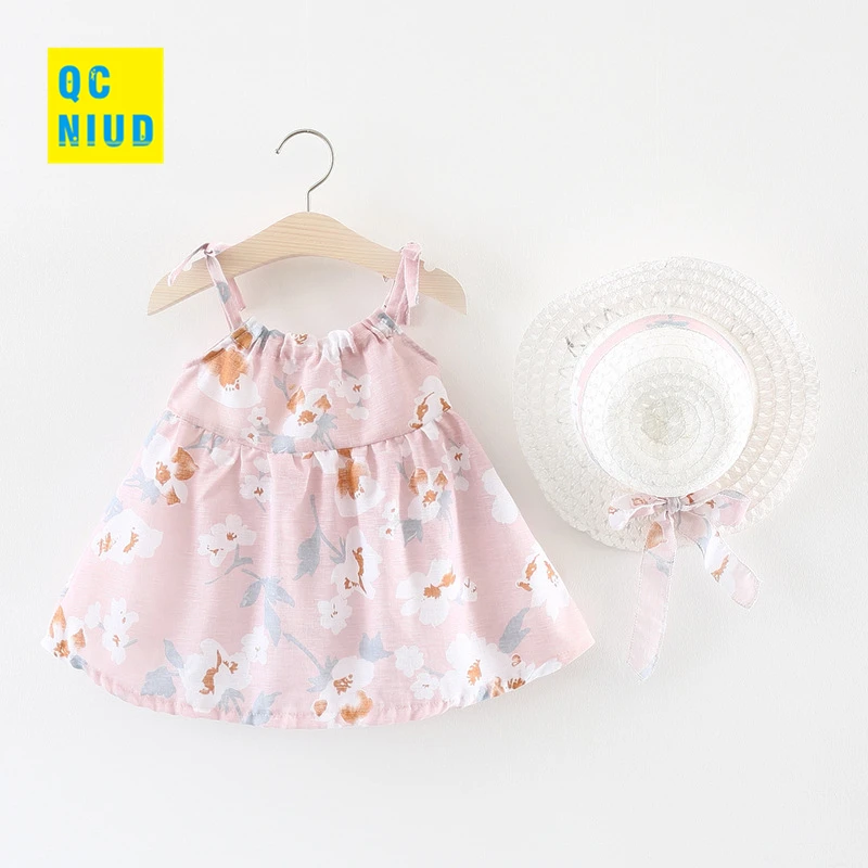QCNIUD Baby Dress For Girls Dresses 2018 Children Clothing Baptism Princess With Hat Kids Infant 0-3 Years | Мать и ребенок