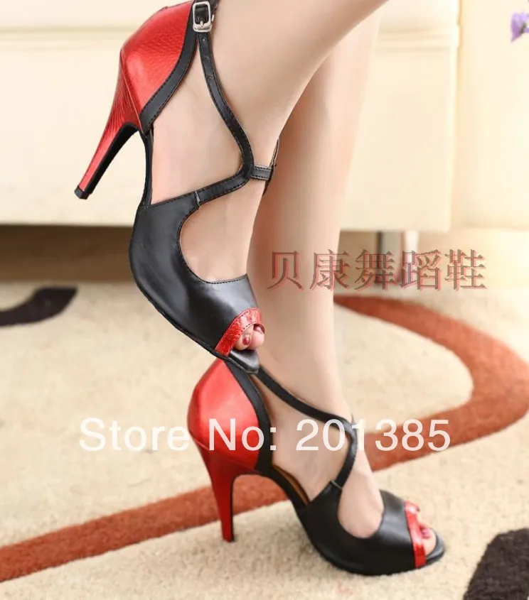 

Wholesale Ladies Red Snakeskin Print Leather Ballroom LATIN Shoes SALSA Dance Shoes New Jazz Shoes Size 4-10