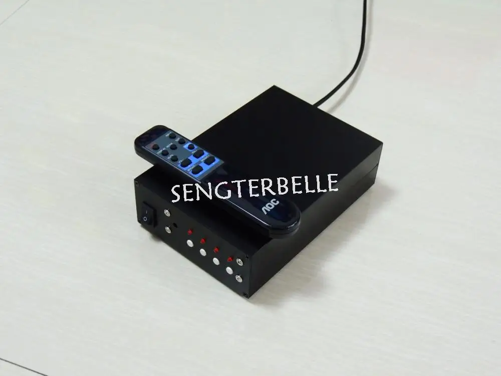 Finished remote audio switcher 4 ways choose input stereo 1 way output memory fuction