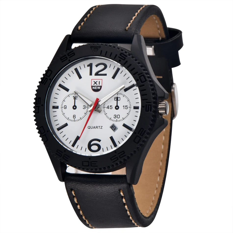 100 Authentic XINEW Brand Watches Cheap Wholesale Mens Leather Date