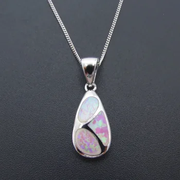 

New Design Fashion Pendant 925 Silver Plated Pink Fire Opal Pendant Charms Trendy Sister Pendant for Women Jewelry Without Chain