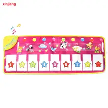 Коврик музыкальный 100x36 см Детские Музыкальные Ковер игре на гитаре и пианино коврик и 8 Животные голос Ранние развивающие игрушки для детские игрушки фортепиано девочек}