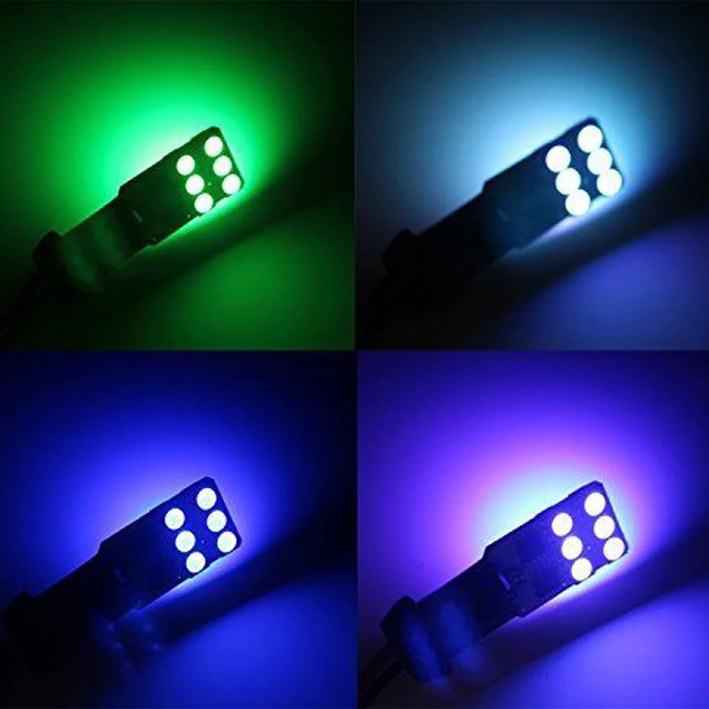 2x18*38 мм 12 В 1 32 Вт T10 5050 12SMD RGB светодиодный внутренний атмосферный свет пульт