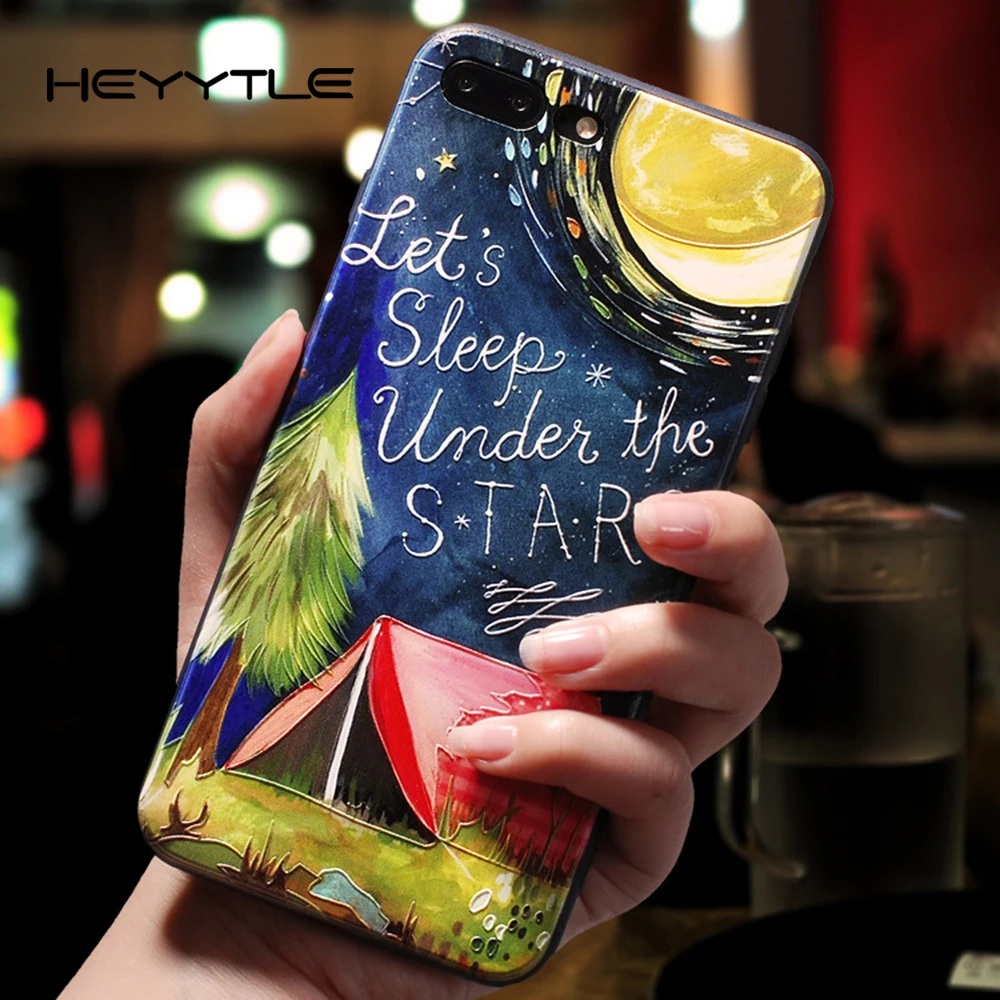 

Heyytle 3D Planet Patterned Phone Case For iPhone X 8 7 6S 6 Plus Cases Couple Soft Back Cover Fashion All Inclusive Matte Shell