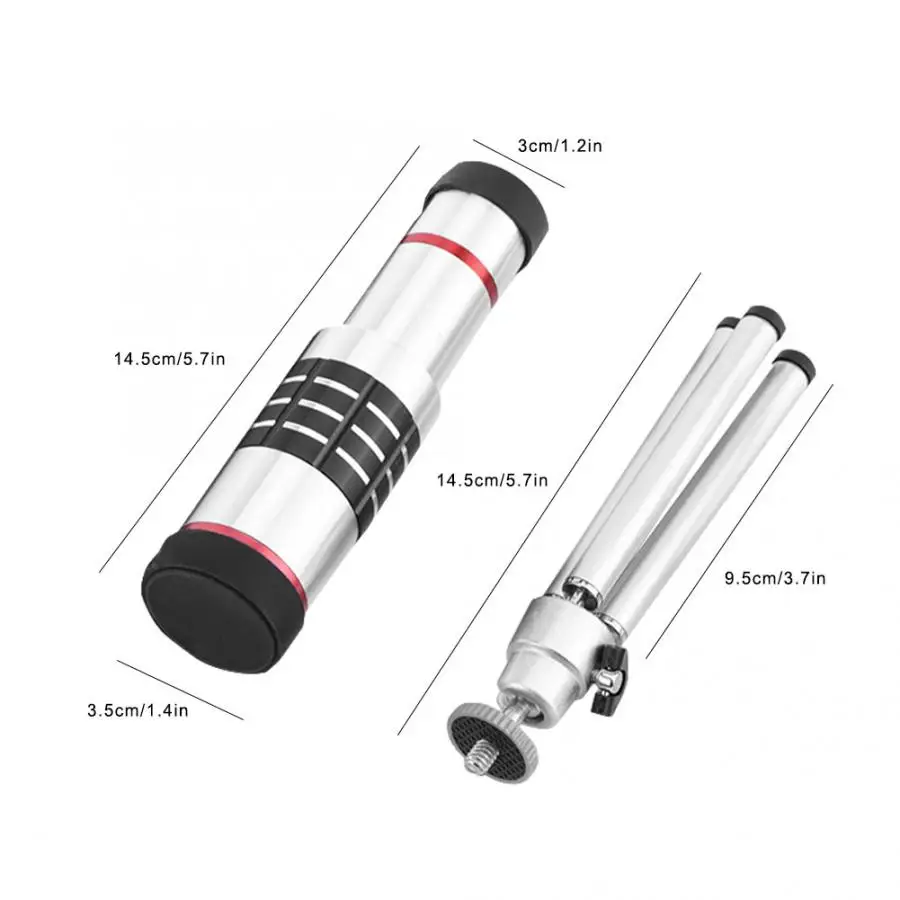 Чехол для веб-камеры 18X высокой четкости объектив камеры Монокуляр Телескоп объектив Комплект с штативом для мобильного телефона объектив с лампа для селфи