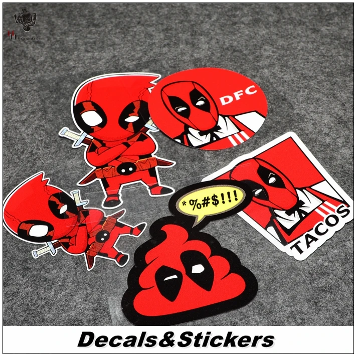 

NO.L303 Deadpool Marvel Badge Cartoon 3M Reflective Modified Stickers Car Glass Waterproof Decals Racing Motorcycle Scratches Co
