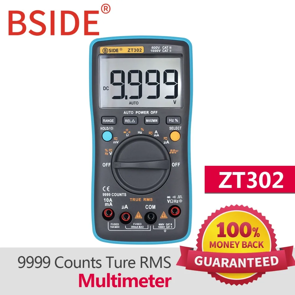 Цифровой мультиметр BSIDE ZT301 ZT302 с автоматическим диапазоном истинный Rms DC/DA
