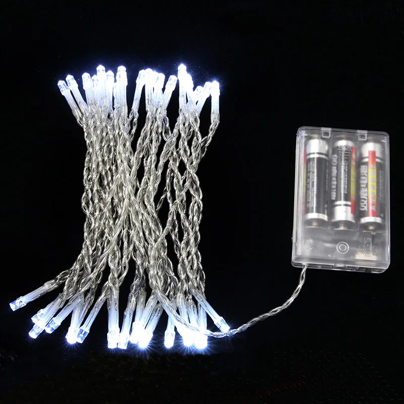 5m 40LED Battery Operated Curtain String Light Fairy Christmas Wedding
