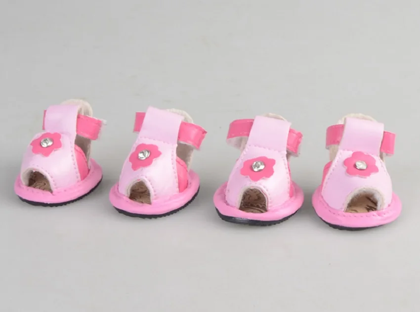 C79_New_4pcs_lot_Pet_dogs_Cats_Shoes_Summer_Breathable_Puppy_Dog_Floral_Pattern_Pierced_Net_shoes_Anti_skid_Dog_PU_shoes_1