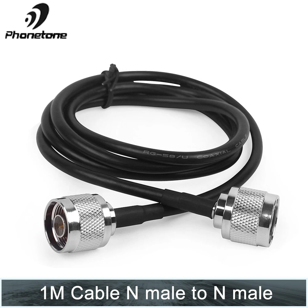 50ohm RG58 Coaxial Cable Black 1 M Cable N male to N Male connector Low