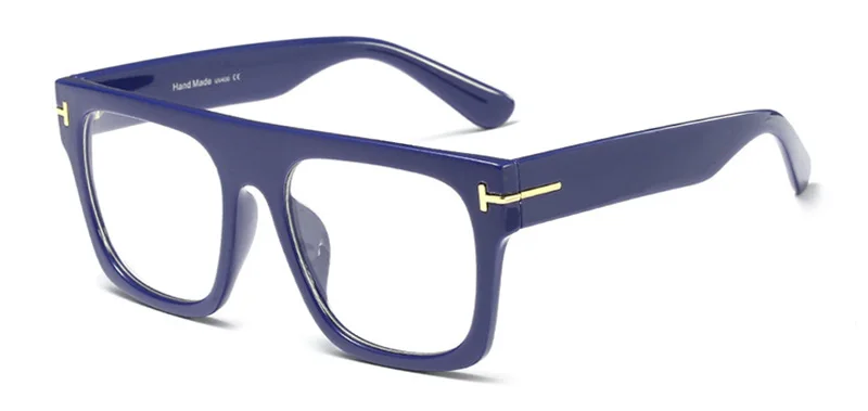 Шауна негабаритный квадратный оправа для очков Женская оптическая оправа мужские очки - Цвет оправы: Blue