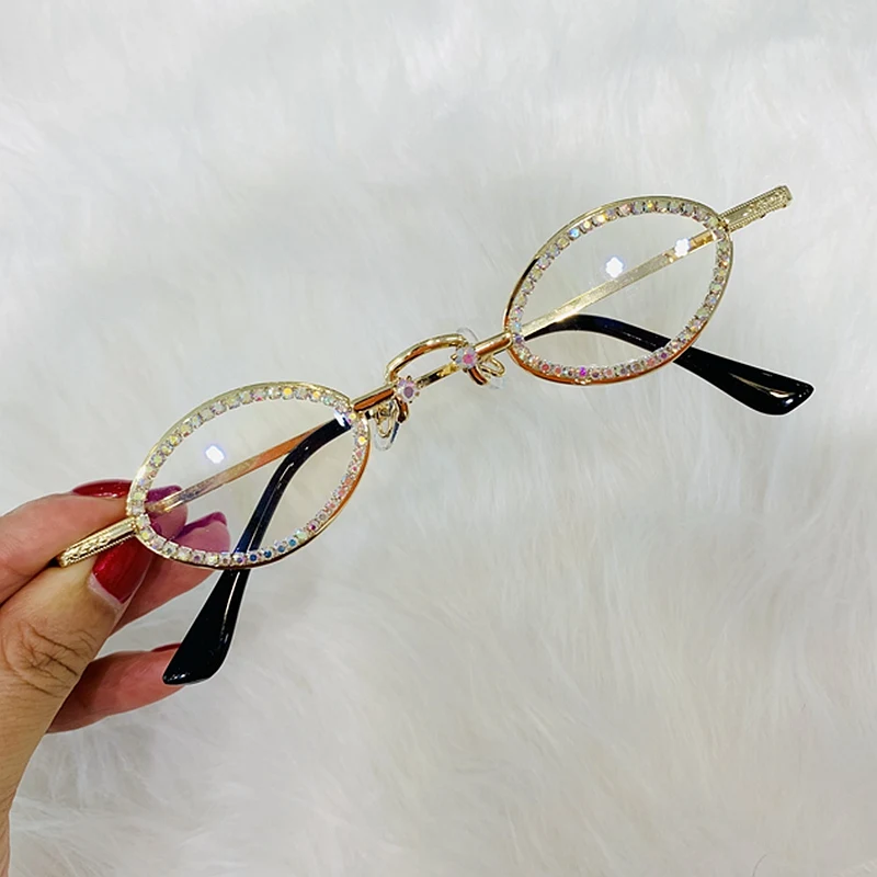 

Retro Small Oval Sunglasses Women Female Vintage Hip Hop black clear Glasses Retro Sunglasses Luxury Brand Eyewear