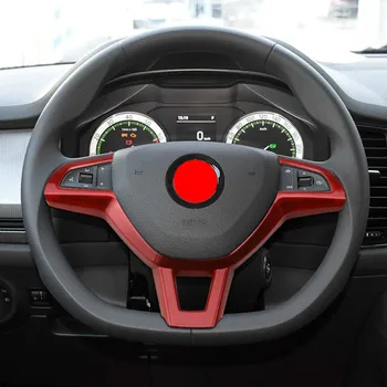 

Zlord ABS Chrome Car Steering Wheel Protection Trim Sticker Fit for Skoda Kodiaq 2017 2018 2019 Accessories