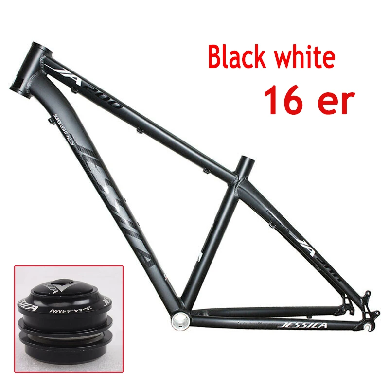 Black White-16 JESSICA 26er рама для горного велосипеда MTB велосипедная Рама Ультралегкая алюминиевая рама велосипедная гарнитура 44mm16/17 дюймов велосипедная Рама - Цвет: Black White-16