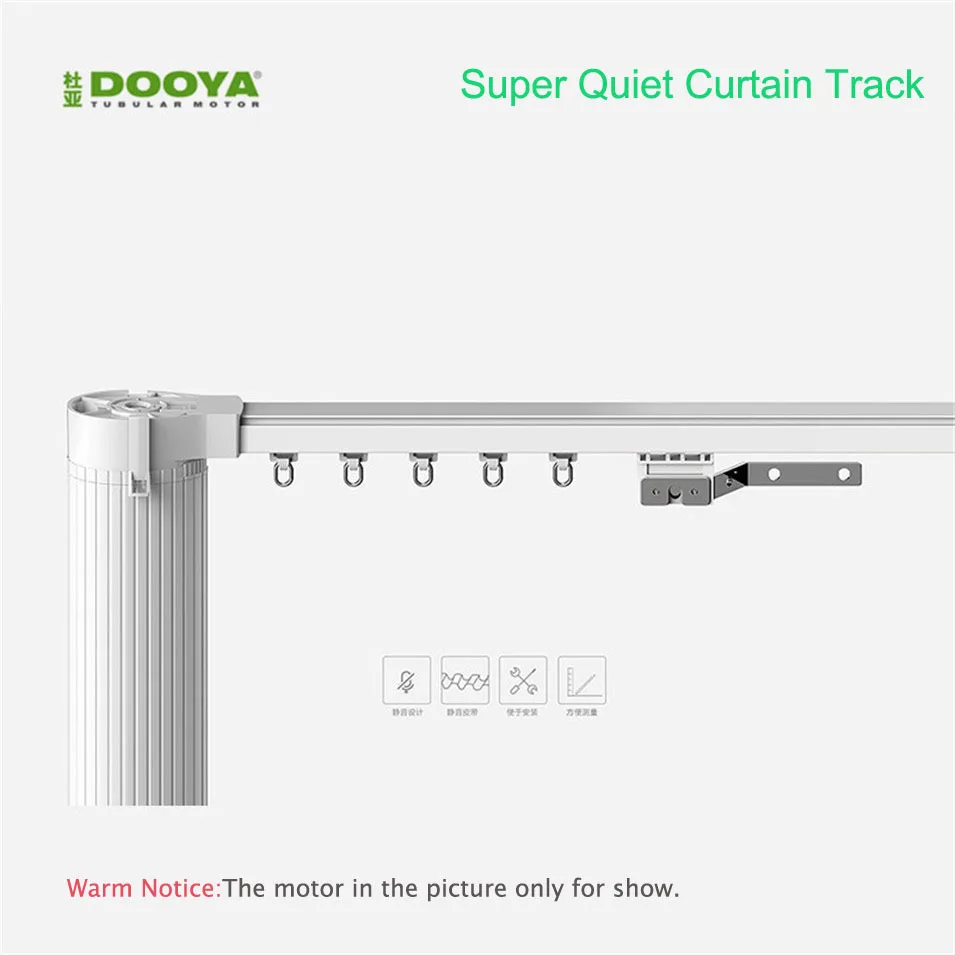 Dooya Side Mounting Bracket for Electronic Automatic Curatin Track Pole, Single Track Bracket for Dooya Curtain Rail Curatin Rod Double Track Layer Window-3