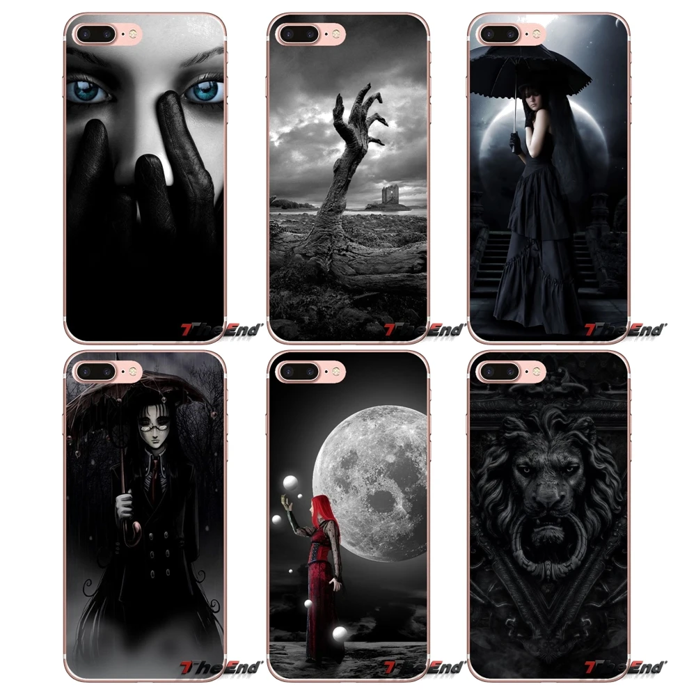 Для iPhone X 4 4S 5 5S 5C SE 6 6S 7 8 Plus Samsung Galaxy J1 J3 J5 J7 A3 A5 2016 2017 темные аксессуары в готическом