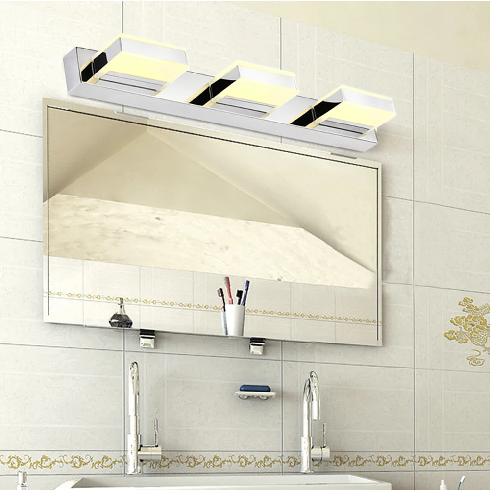 

Modern LED Mirror Front Light 12W 8W AC220V Waterproof Anti-Fog Acrylic Bathroom Washroom Make-up Wall Lamp Stainless Lighting