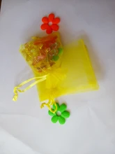 2000 unids amarillo del regalo del organza bolsas 13×18 cm bolsos de fiesta para las mujeres evento casarse bolso de Lazo de Exhibición de La Joyería bolsa de Bolsa de accesorios de bricolaje