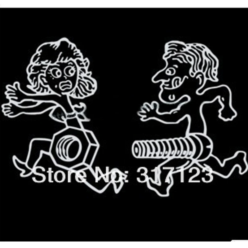 (30 Pieces /lot) Wholesale Funny Vinyl Screw And Nut Funny Car Decals