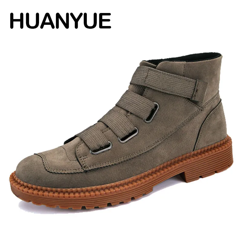 

2018 New High-Top Men Shoes Autumn/Winter Martin Boots Fashion Men's Leather Shoes Casual Winter Boots Men Warm Ankle Booties