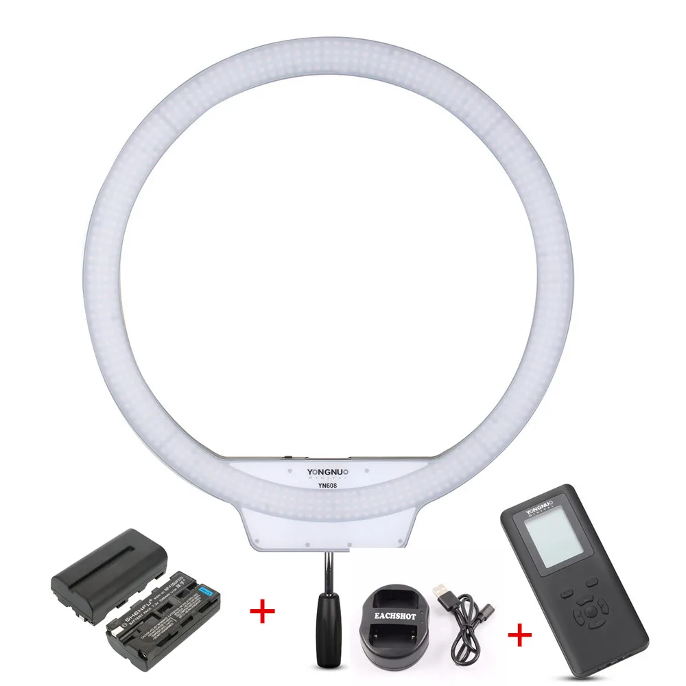 YONGNUO YN608 LED Selfie Photography Photo Studio Ring Light Kit With Remote & C