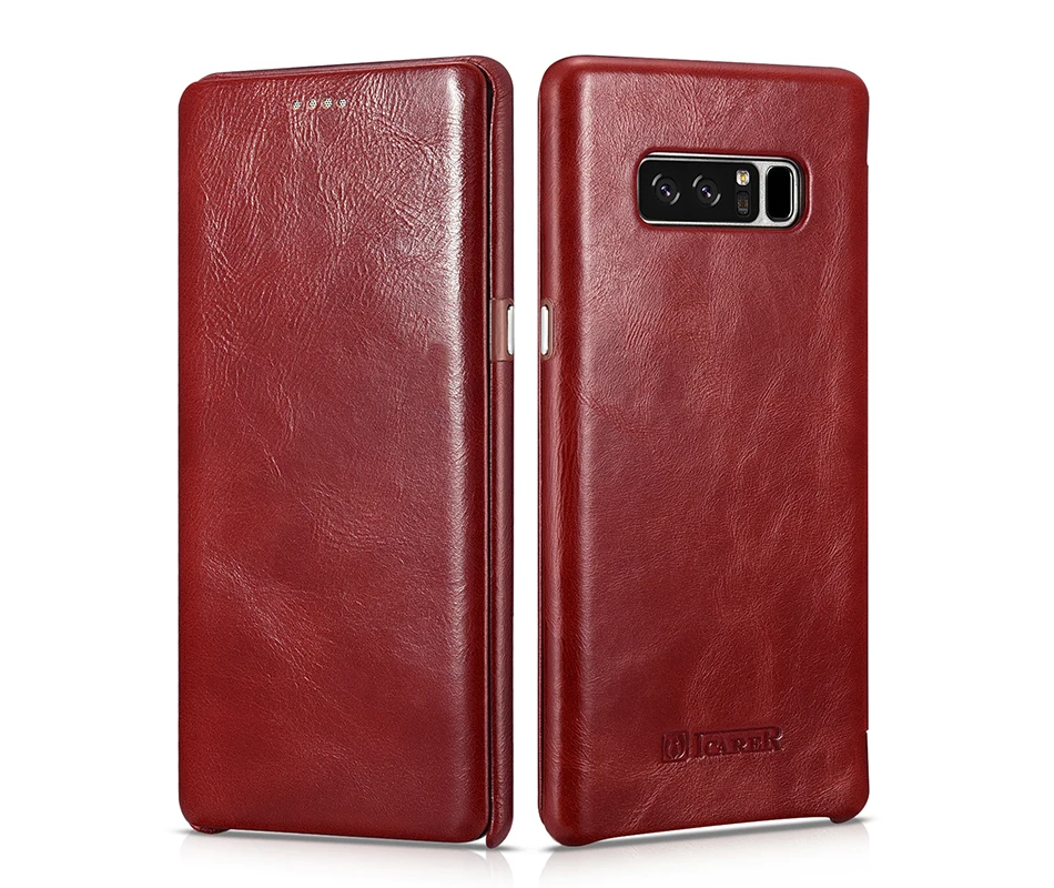 Чехол Icarer из натуральной кожи с откидной крышкой для samsung Galaxy Note 8 полный край закрытые оригинальные чехлы для телефона сумки аксессуары