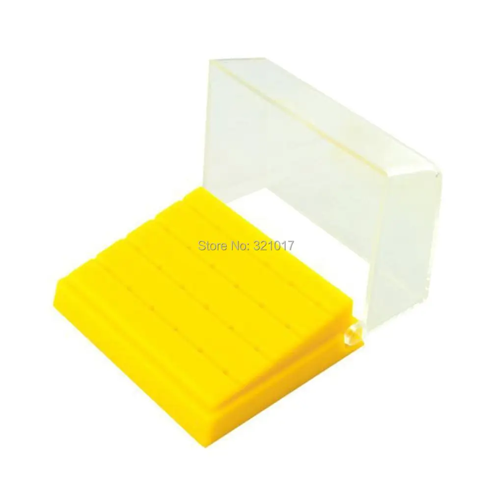Sale-1-Pc-Dental-Plastic-Bur-Holder-Burs-Block-Case-Box-24-Holes-Yellow-Color-Bur