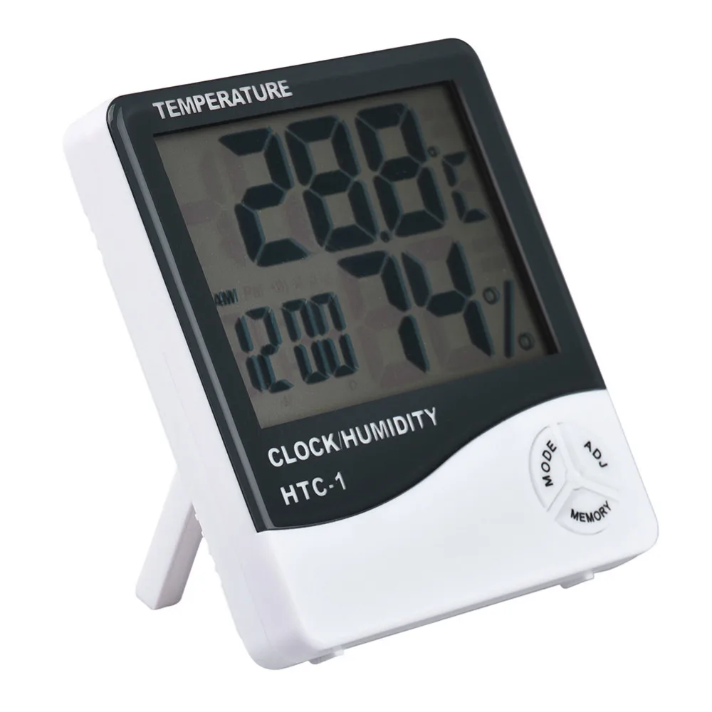 

Weather Station HTC-1 LCD Digital Thermometer Hygrometer Indoor Electronic Temperature Humidity Meter Clock