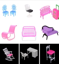 Maison de poupée ordinateur chaise à bascule canapé banc chaise salon pour poupée salon chambre jardin enfant meubles jouet accessoires(China)