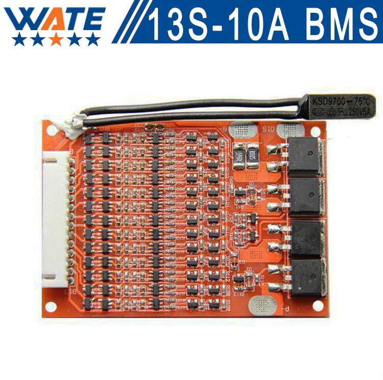 Бесплатная доставка 48v13s 10A BMS 13 SLI литий-ионный 48 В батареи BMS pcm с защитной пластиной нагрузки для li-ion батарея PAC