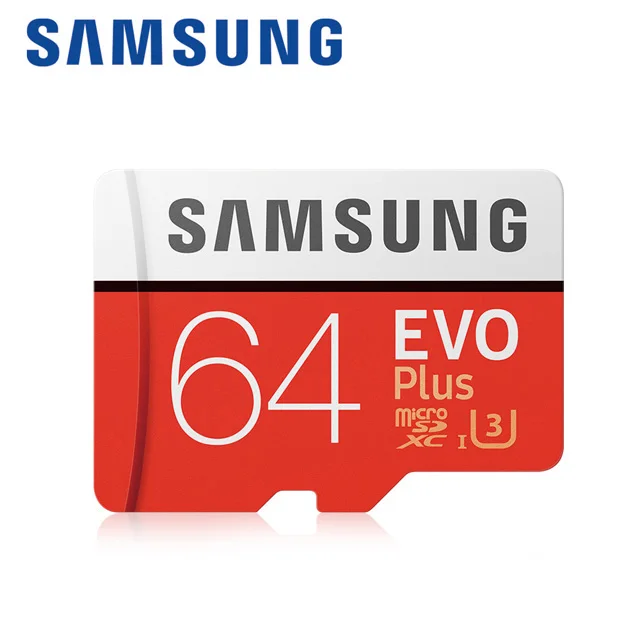 Samsung Micro SD карта 64 Гб 128 Гб Microsd 256 ГБ sdhc 32 ГБ EVO PLUS карта памяти класс 10 Mini SD карта 16 Гб SDXC 4k U3 красная TF карта - Емкость: 64 ГБ