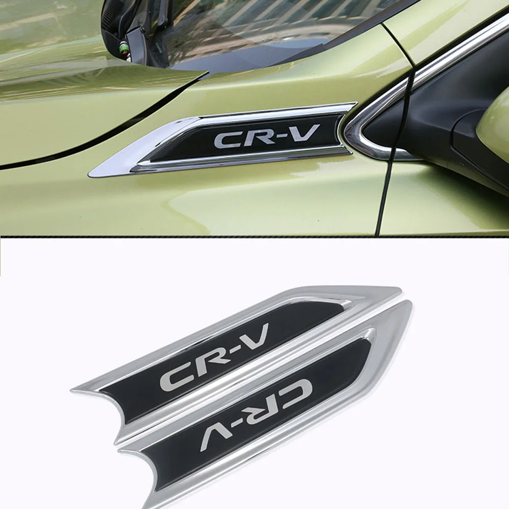 

Chrome Car Side Emblem Sticker Side Vents For Honda CRV 2017 2018 Accessories
