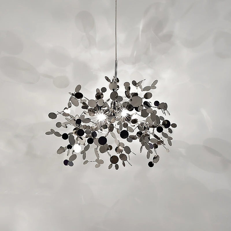 Подвесной светильник с листьями из нержавеющей стали ручной работы железная