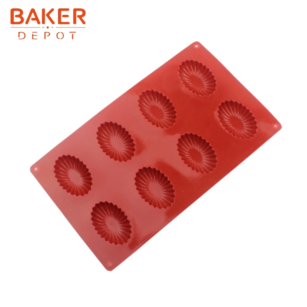 BAKER DEPOT силиконовая форма для торта печенья овальная форма для конфет 8 отверстий украшение для тортов, цветок инструмент для выпечки