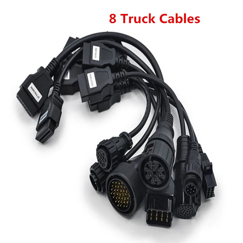 Newest Full Set 8 Truck Cables OBD2 Diagnostic Tool OBD 2 Connect Cable