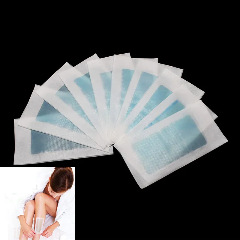 

10 Sheets Dpuble Size Professional Female Hair Removal Wax Strips Summer Cold Wax Paper Bikini For Leg Arm Body Face
