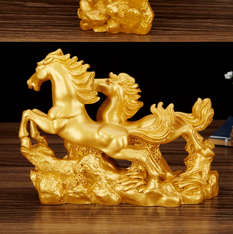 VILEAD 15,5 см смолы пара фигурки лошадей Винтаж Двойной рисунок коня, ручная работа творческие украшения для офиса дома аксессуары