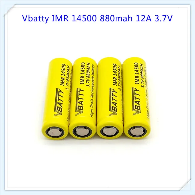 1 шт./лот Vbatty IMR 14500 аккумулятор 880 мАч 12A 3 7 В литий ионные аккумуляторные батареи