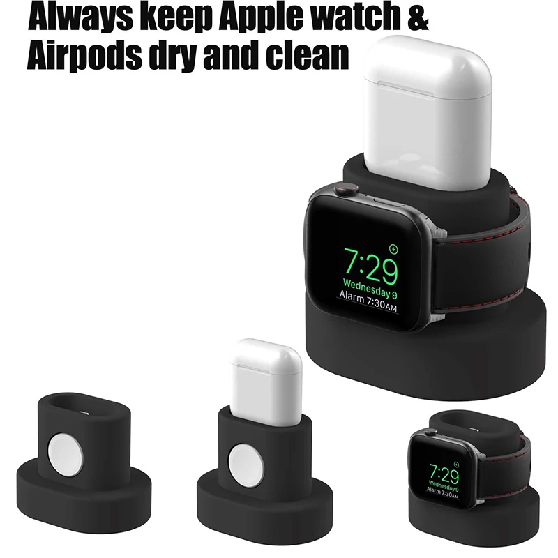 Силиконовый держатель Fivetech 2 в 1 для Apple Watch/Airpods зарядная подставка Watch серии 4/2/1