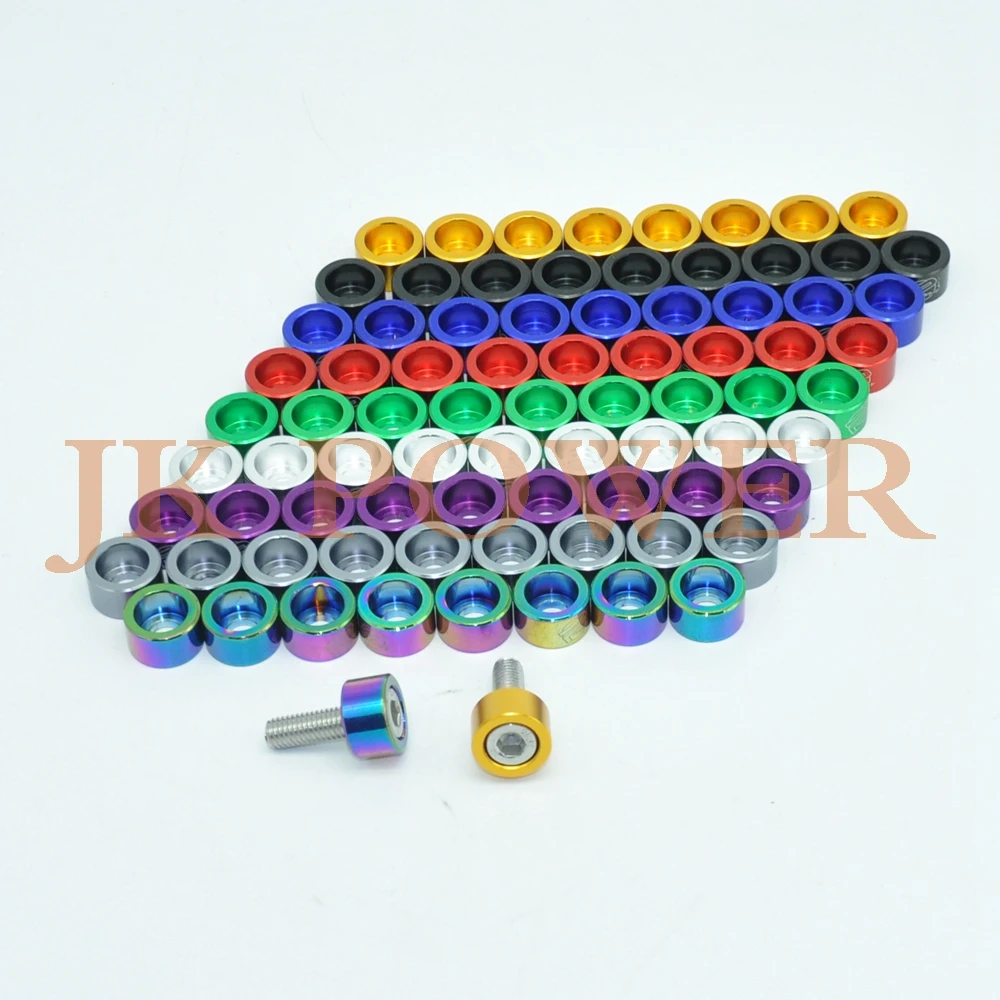 9pcs Neo Chrome Engine Dress Up 8mm Metric Cup Washers Kit Fender Washer Header JK Aluminum